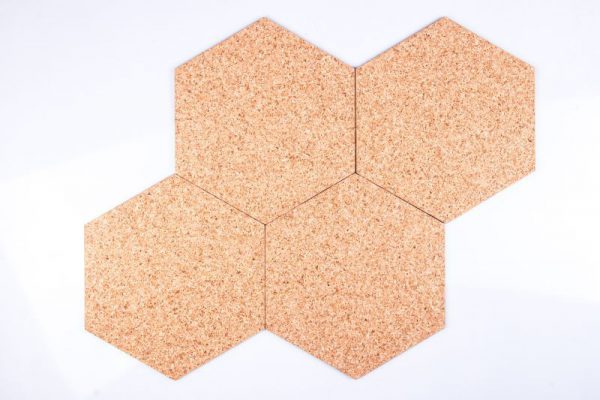 Kork Platten Hexagon Natural